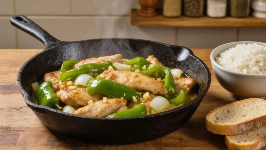 Frango com Cubanelle na Frigideira