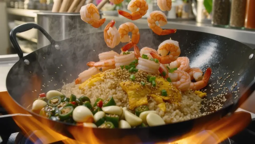 Arroz Frito com Camarão e Habanero