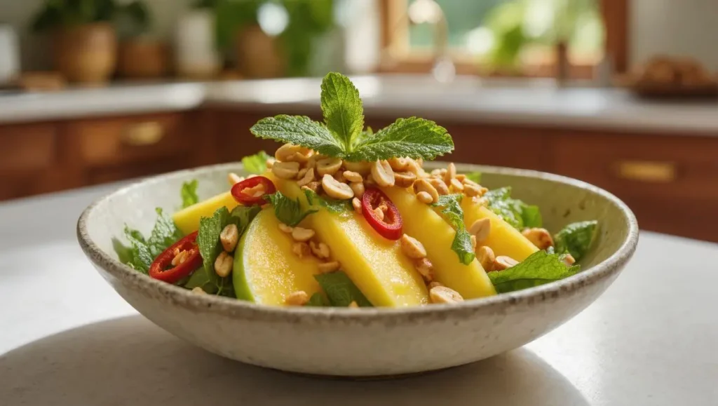 Salada de Manga com Bird's Eye e Hortelã
