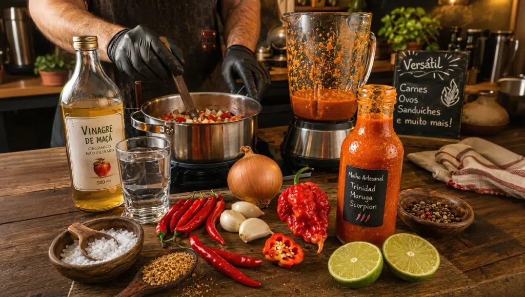 Molho Hot Sauce Artesanal com Trinidad Moruga Scorpion
