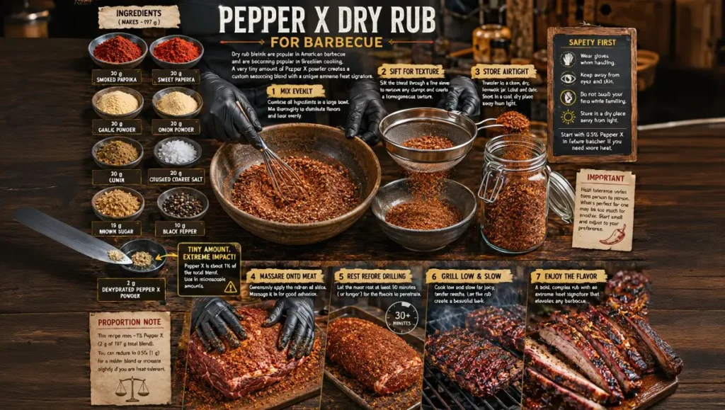Blend de tempero seco com Pepper X para churrasco