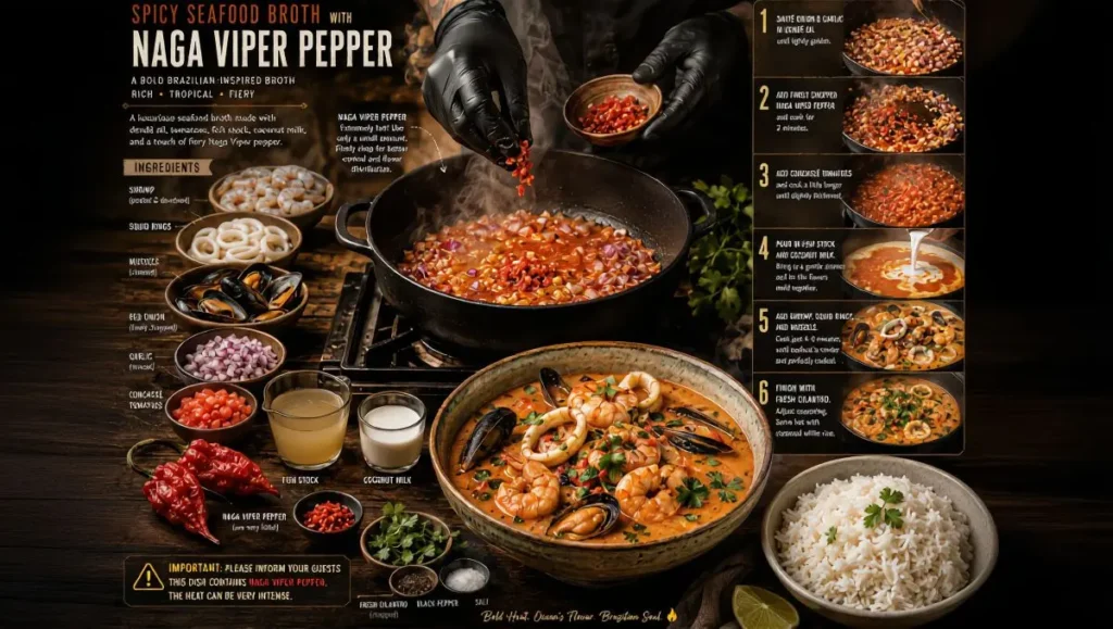 Caldo Picante de Frutos do Mar com Naga Viper