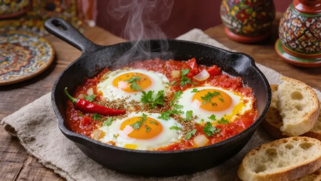 Ovos Mexidos Picantes ao Estilo Shakshuka com Toque de Komodo Dragon