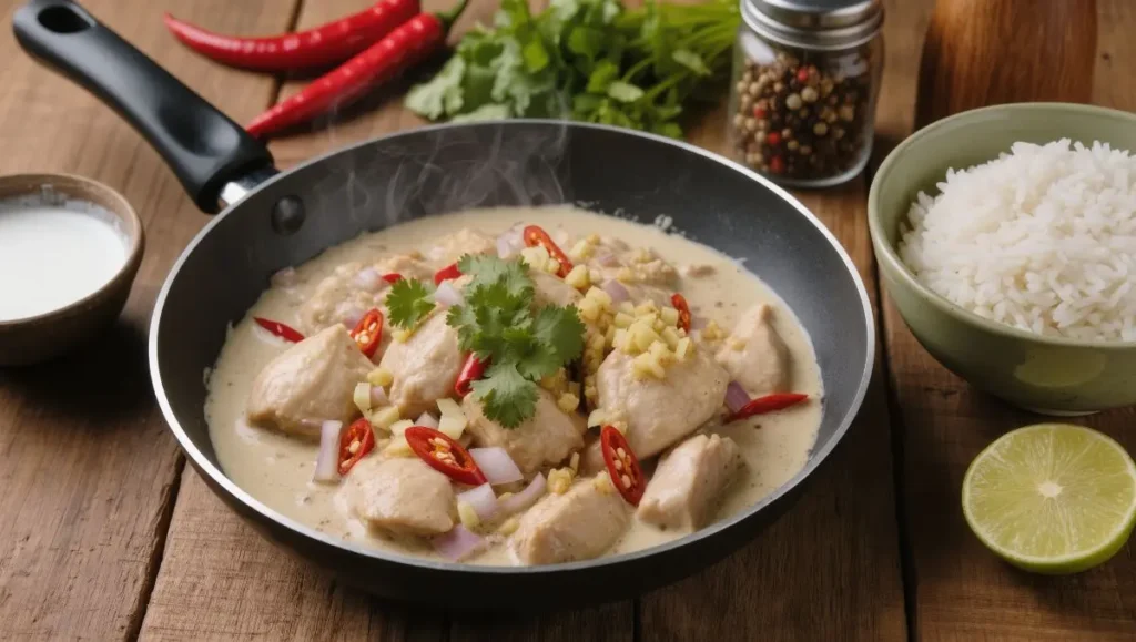 Frango ao leite de coco com Cabai Burung