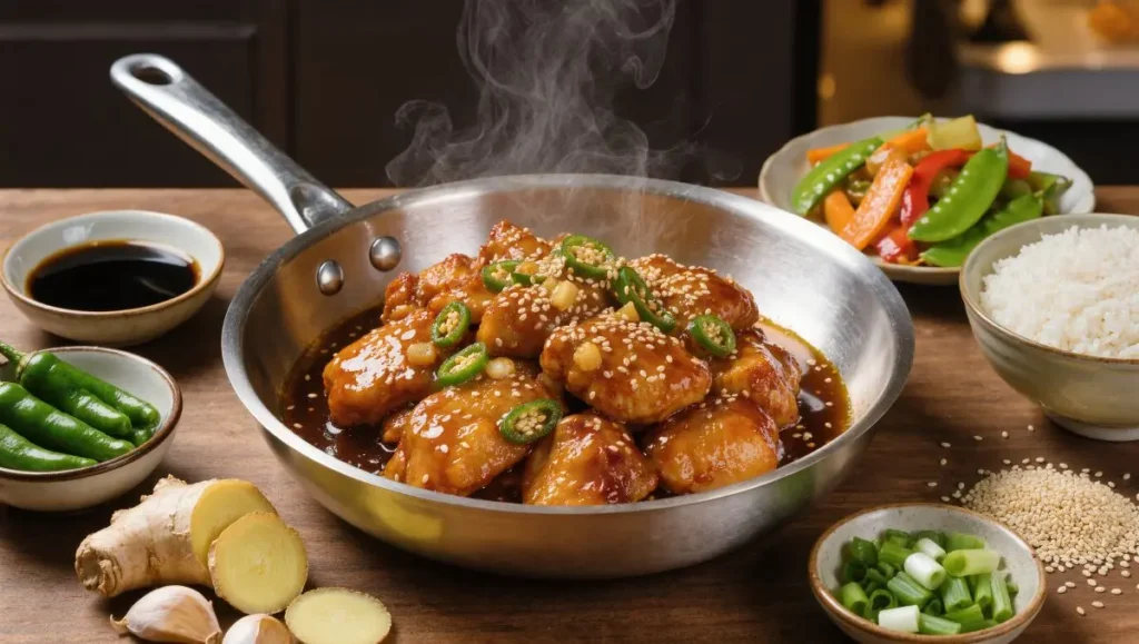 Frango coreano simples com Cheongyang e mel