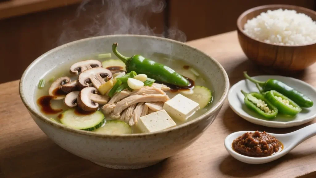 Sopa rápida estilo coreano com Cheongyang