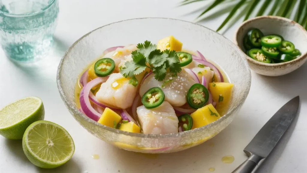 Ceviche tropical com Aji Mango