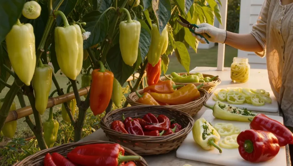 Colheita e uso culinário da Banana Pepper