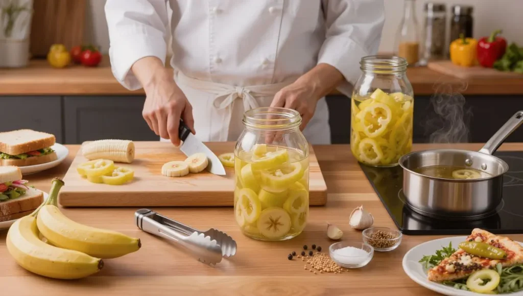 Conserva rápida de Banana Pepper em rodelas