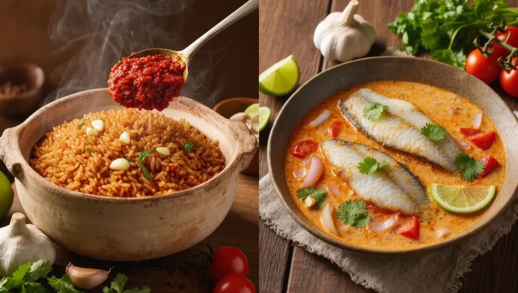 Peixe ao molho de Aji Colorado com leite de coco